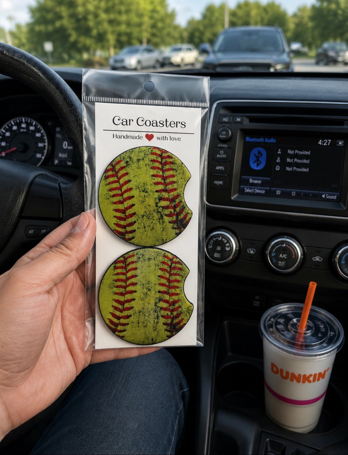 Softball Car Coasters - Kaits Kreations