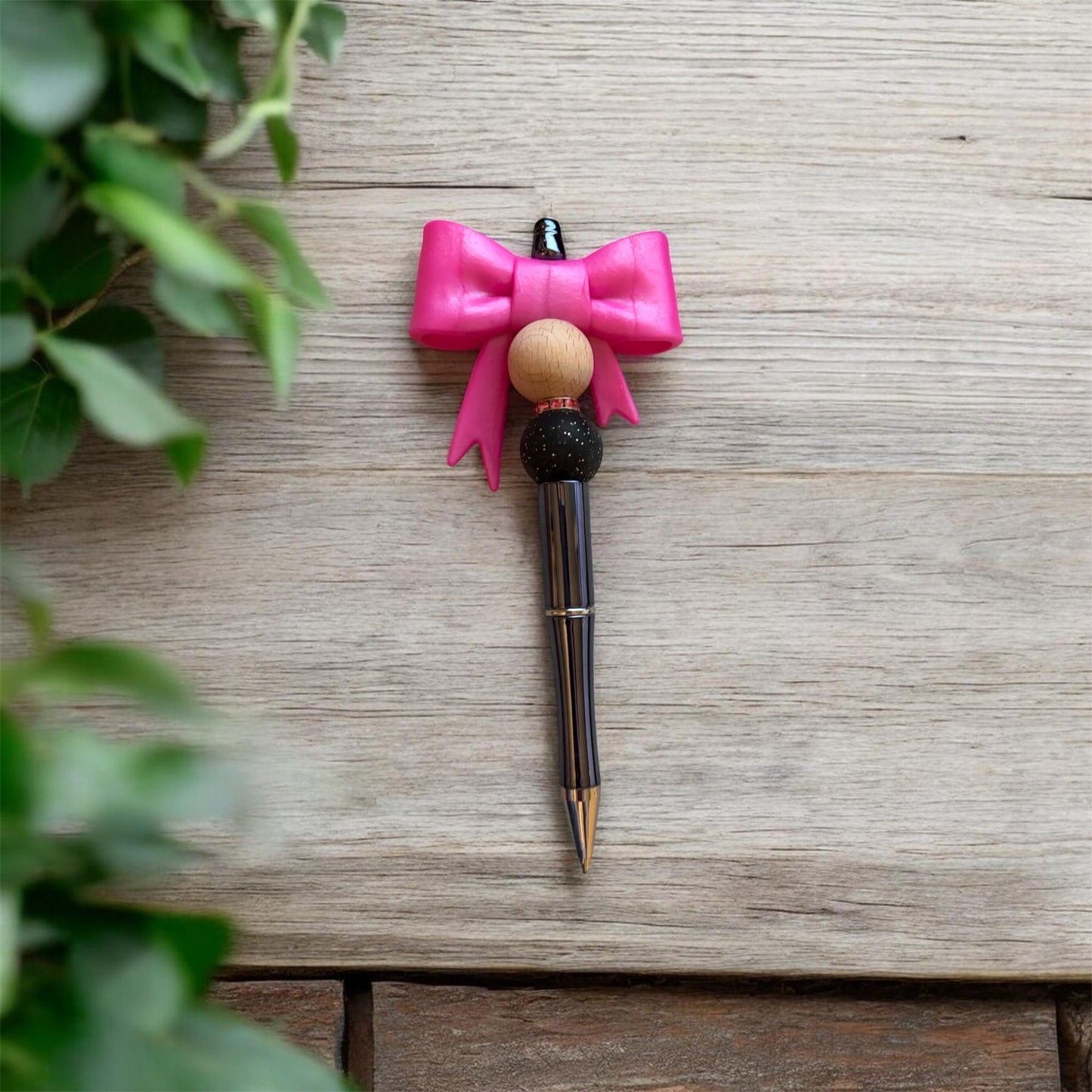 Pink Bow Beaded Pen