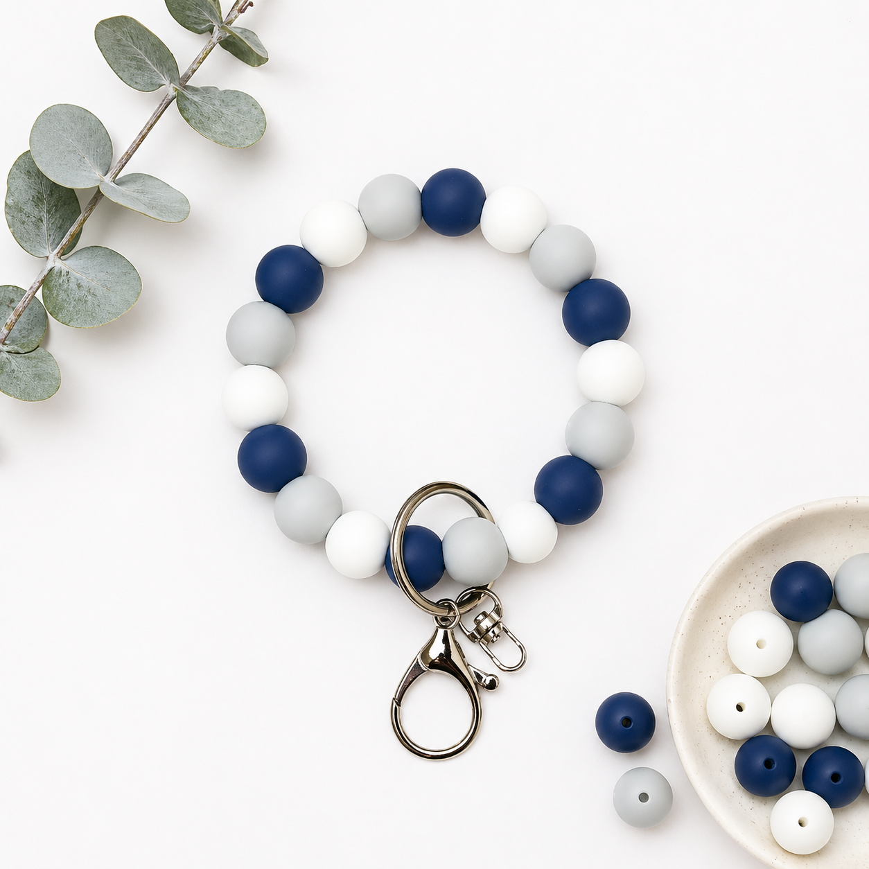 Navy Blue, White & Light Gray