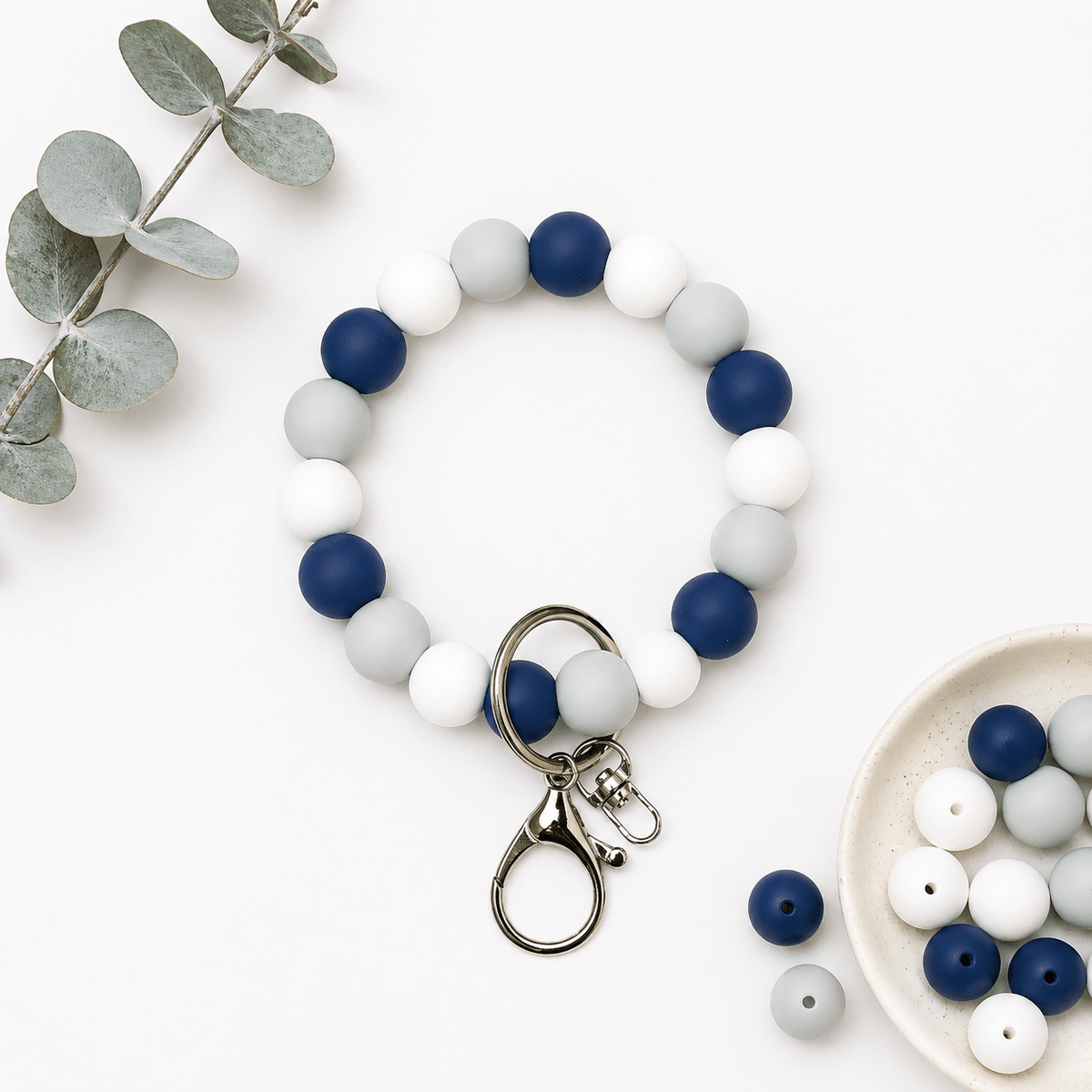 Navy Blue, White & Light Gray - Kaits Kreations