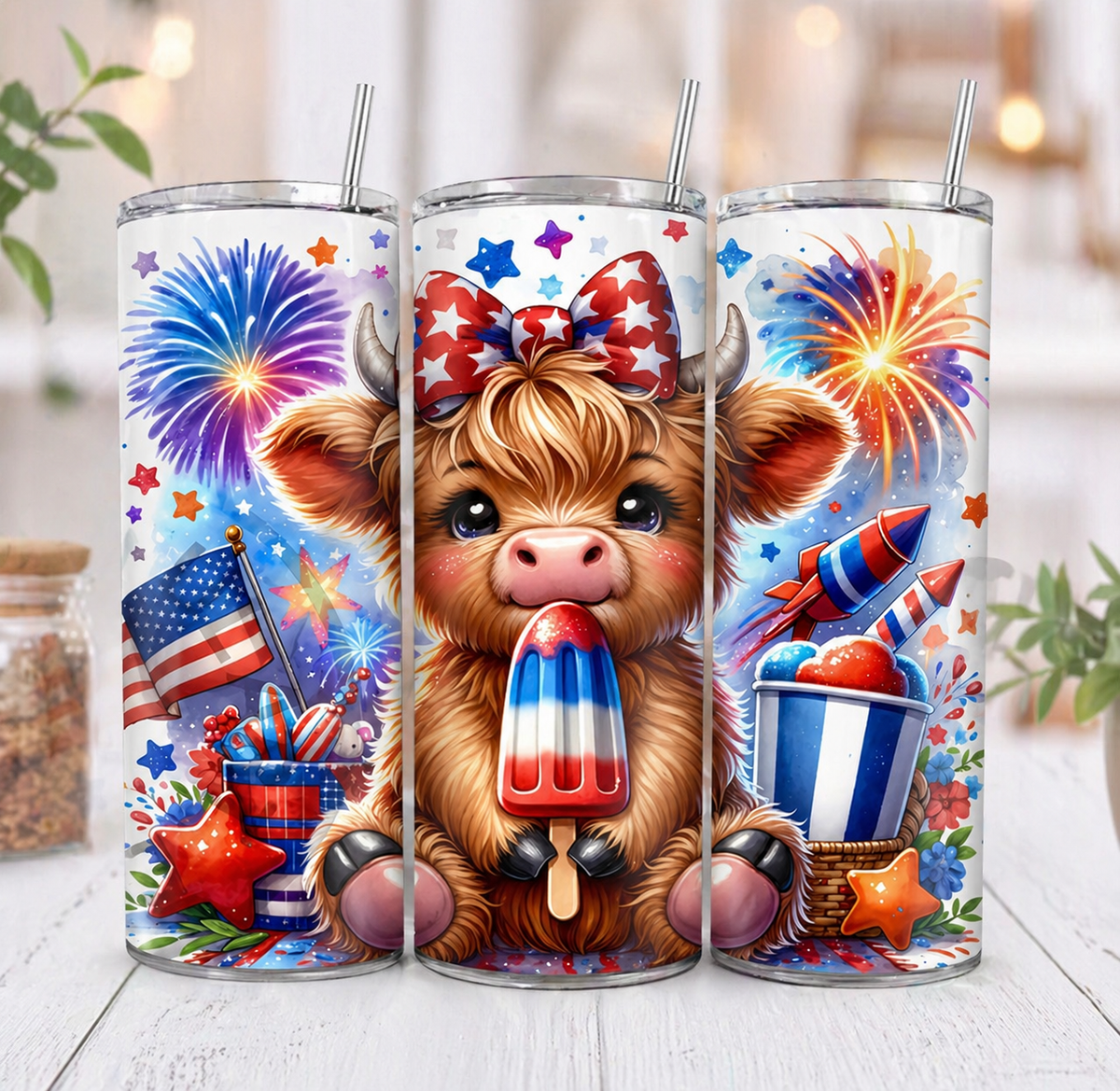 Red White & Highland Cow - Kaits Kreations